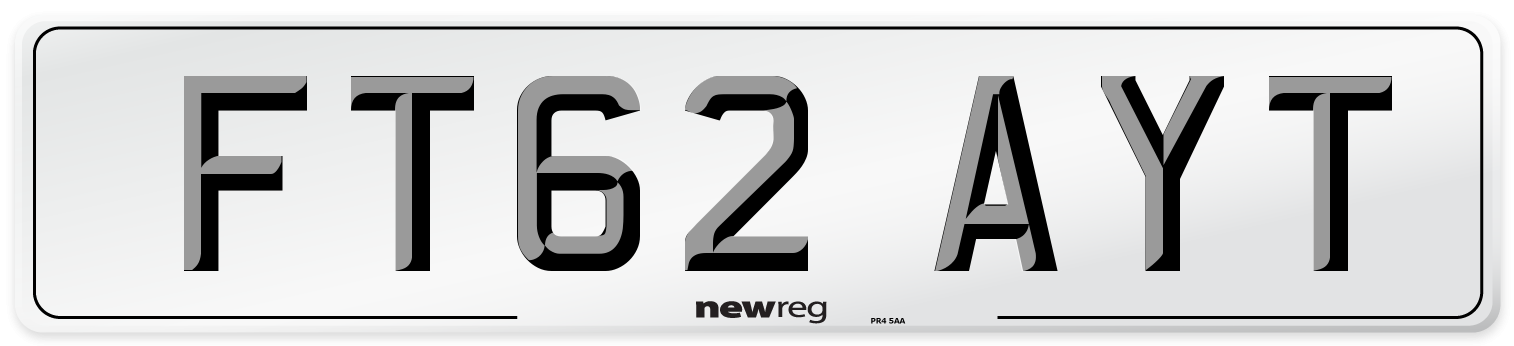 FT62 AYT Number Plate from New Reg